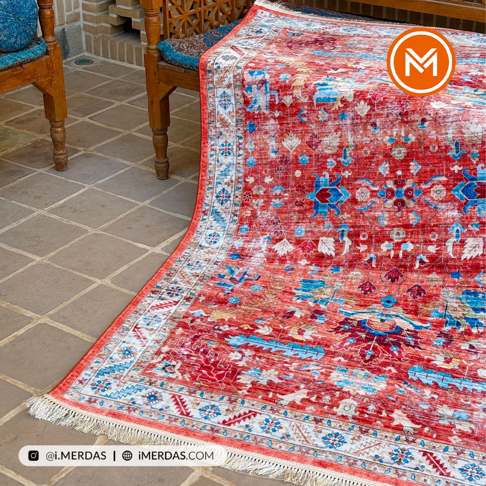 فرش کهنه نما کد N00215 زمینه تمام رنگ